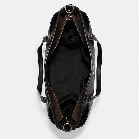 Coach Signature Brown and Black Baby Monogram Tote - Picture 6 of 7